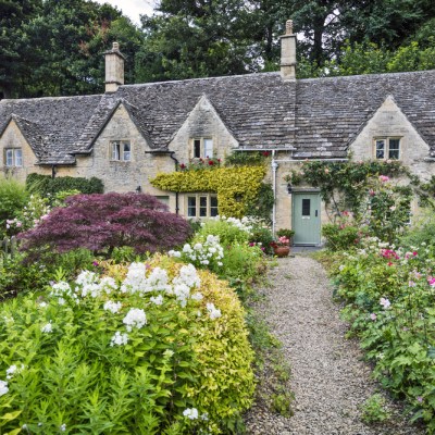 A row of cottages in Bibury, Gloucestershire, England