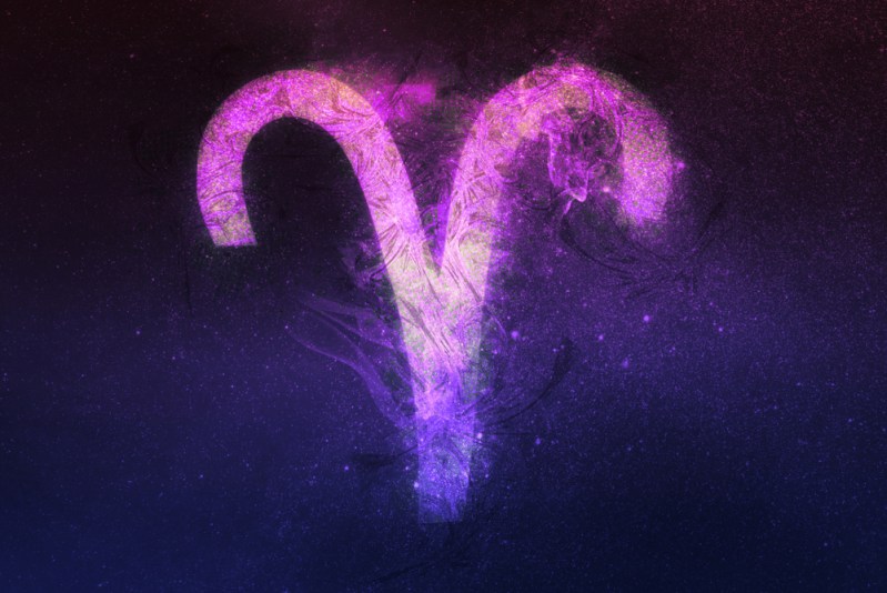 Aries Zodiac Sign. Night sky background