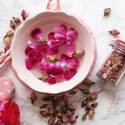 bowl of rose petals