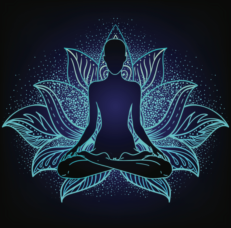Buddha silhouette in lotus position
