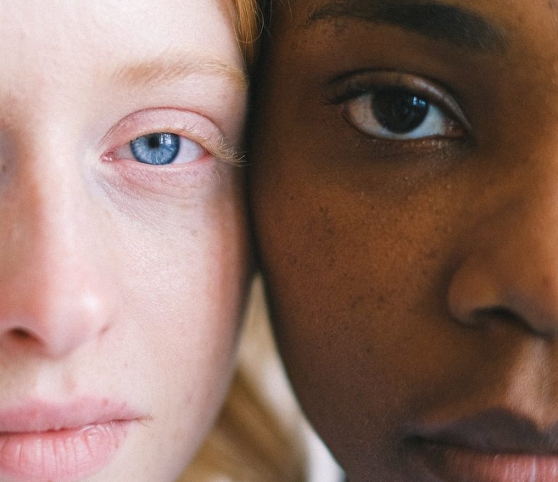 close-up of women's faces