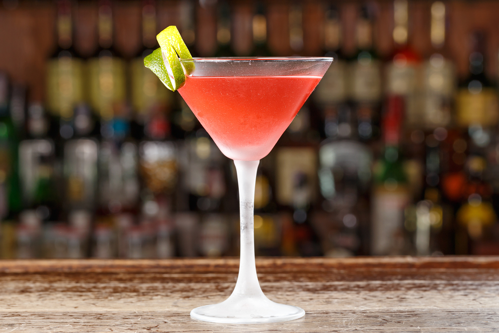 Cocktail cosmopolitan sex in the big city. manufactured on the basis of vodka, lemon and cranberry juice