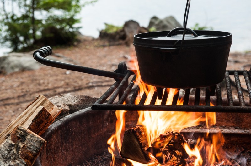 dutch oven over a fire