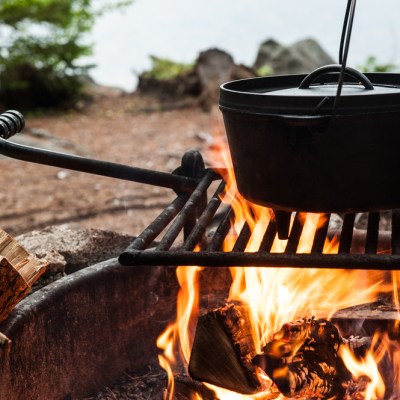 dutch oven over a fire