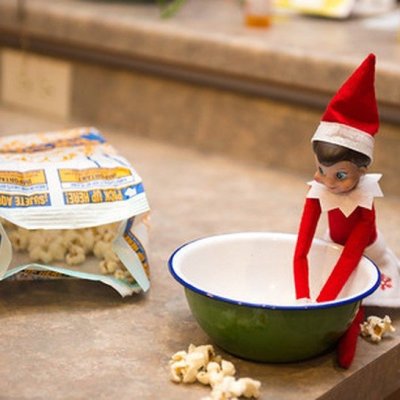 elf on the shelf bag of popcorn