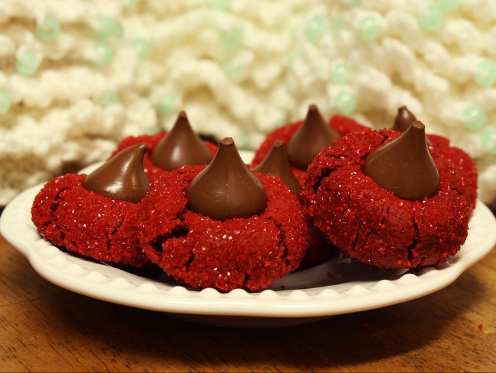 Red Velvet Peanut Butter Blossoms
