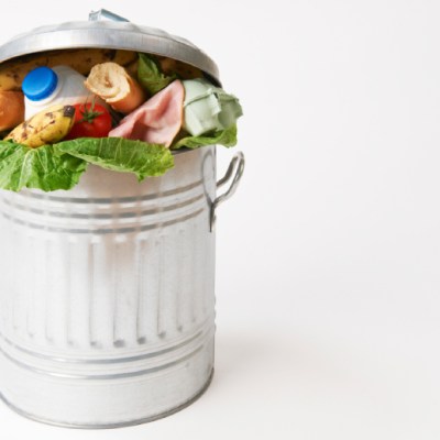 Fresh Food In Garbage Can to Illustrate Food Waste