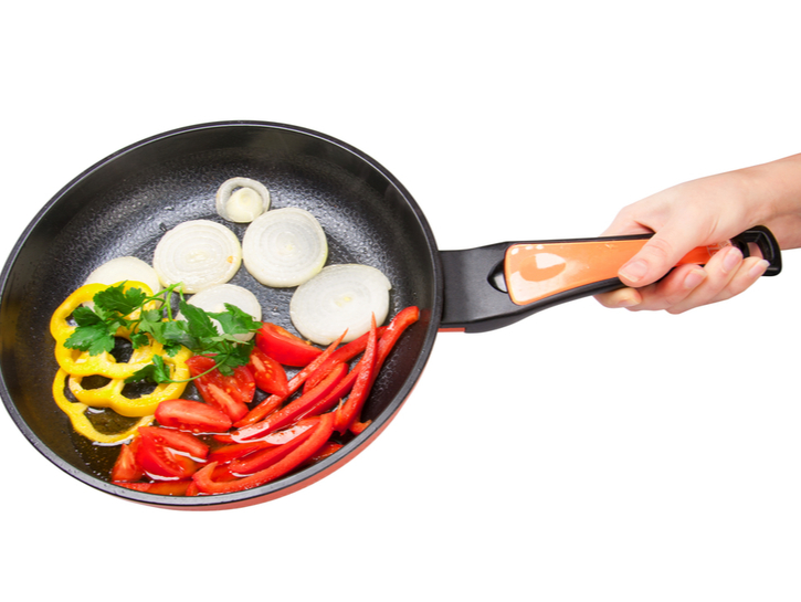 Fried vegetables on a pan