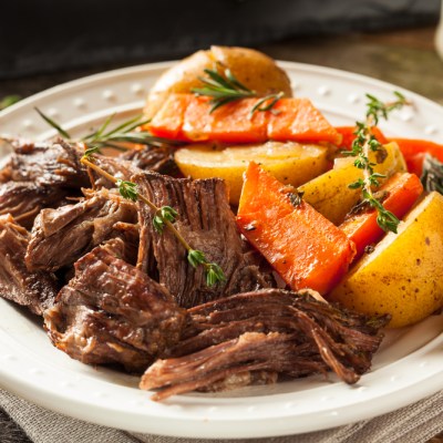 Homemade Slow Cooker Pot Roast with Carrots and Potatoes