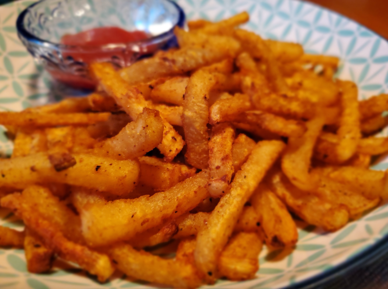 Jicama fries on a plate