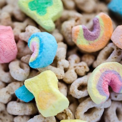 lucky charms cereal closeup