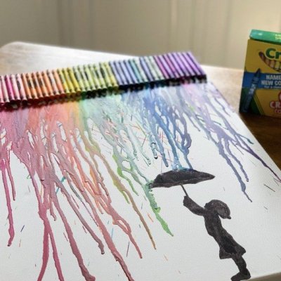 melted crayon art