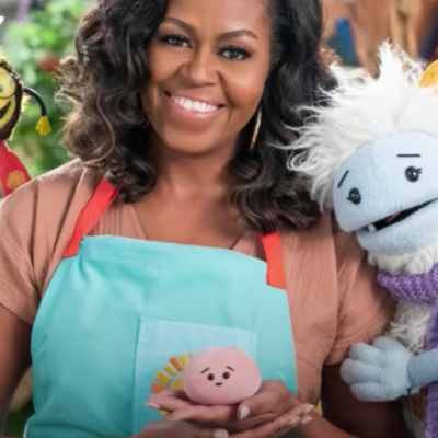 michelle obama with waffles and mochi