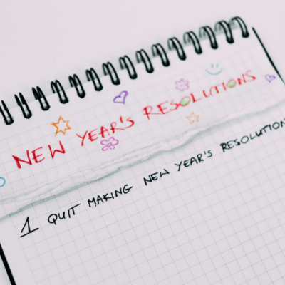 New Year's Resolutions list that says "Quit making New Year's Resolutions"