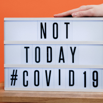 Not today Covid sign orange background