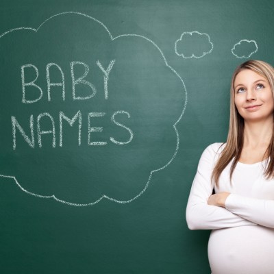 Pregnant woman trying to choose a name for her baby
