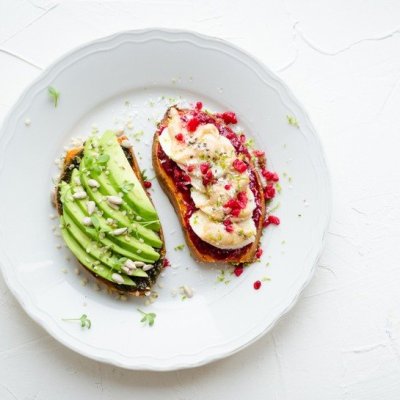 sweet potato toast on white plate