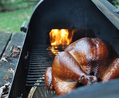 turkey in a smoker