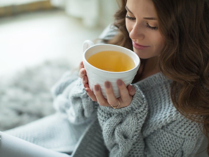 woman drinking tea