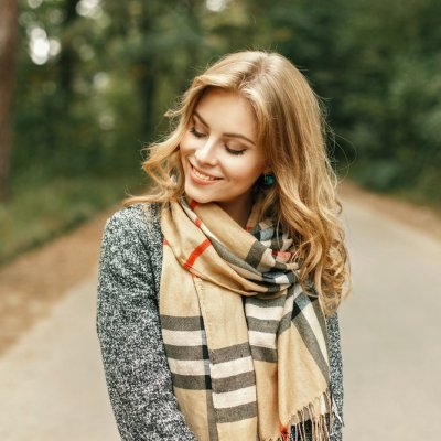 woman in stylish scarf