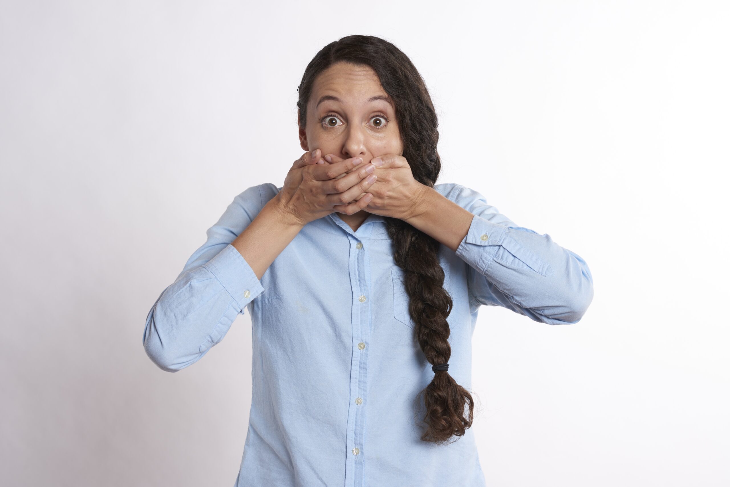 secret, hands over mouth, covered mouth