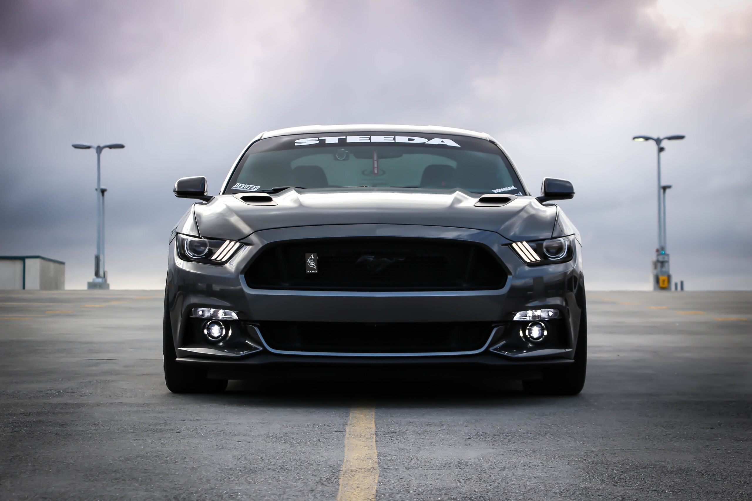 Black sports car front