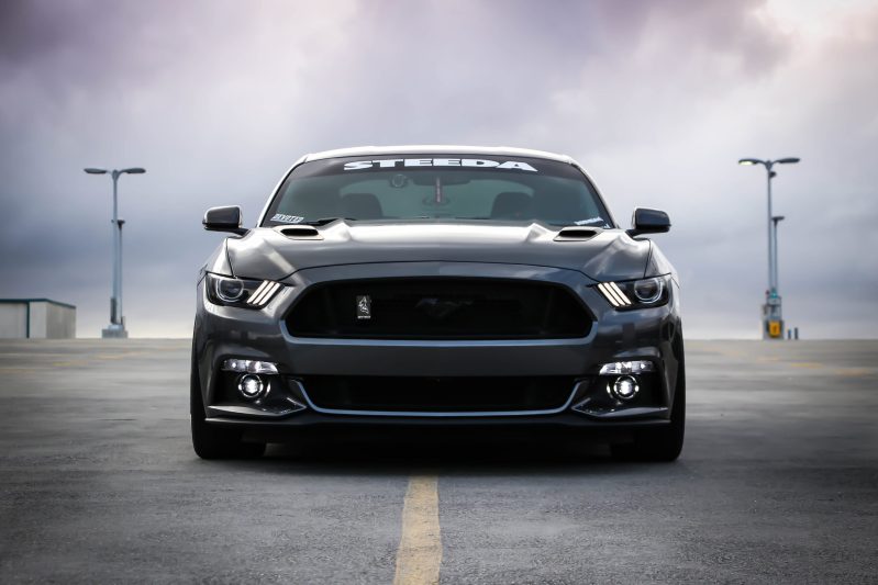 Black sports car front