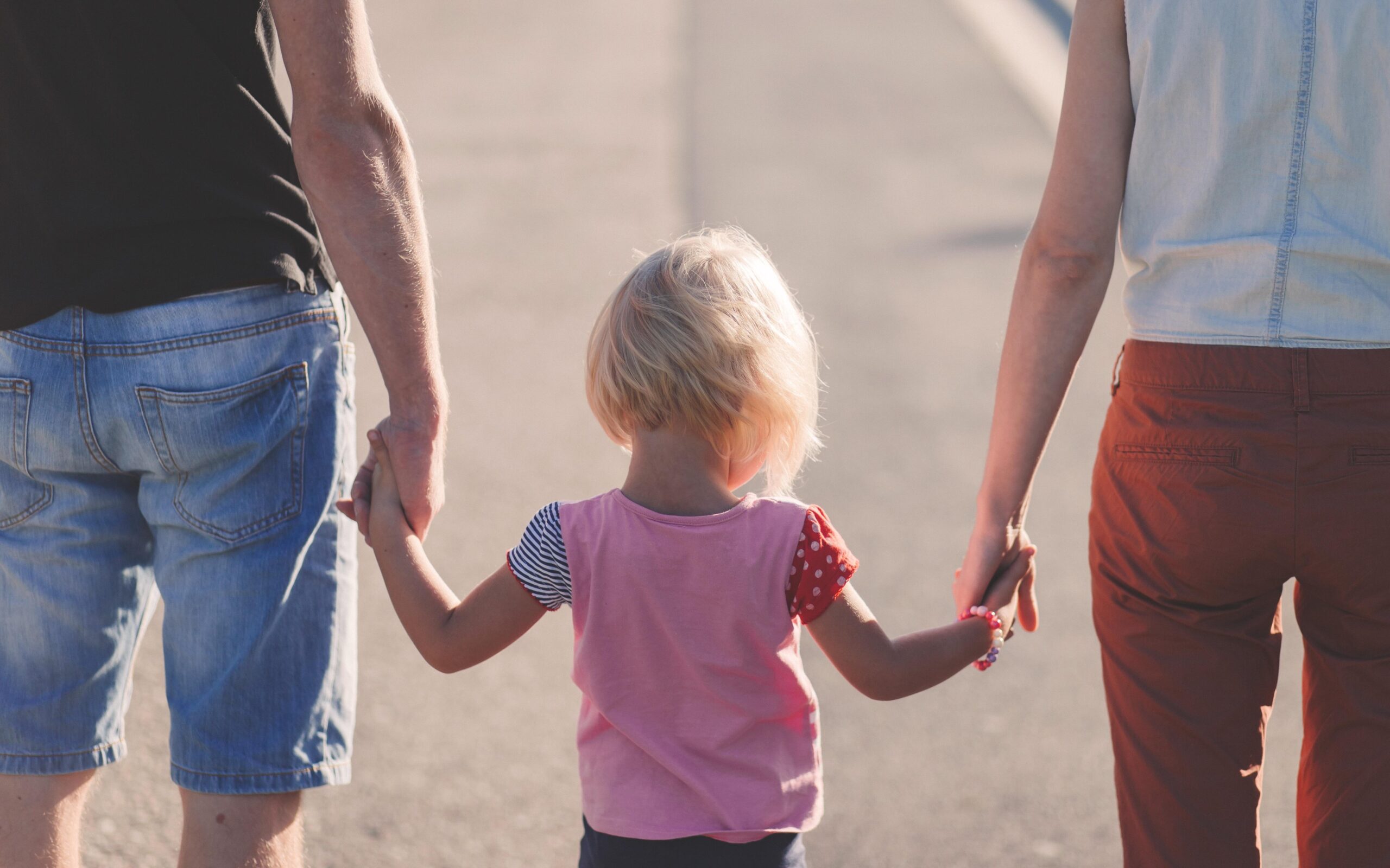family, holding hands, parents