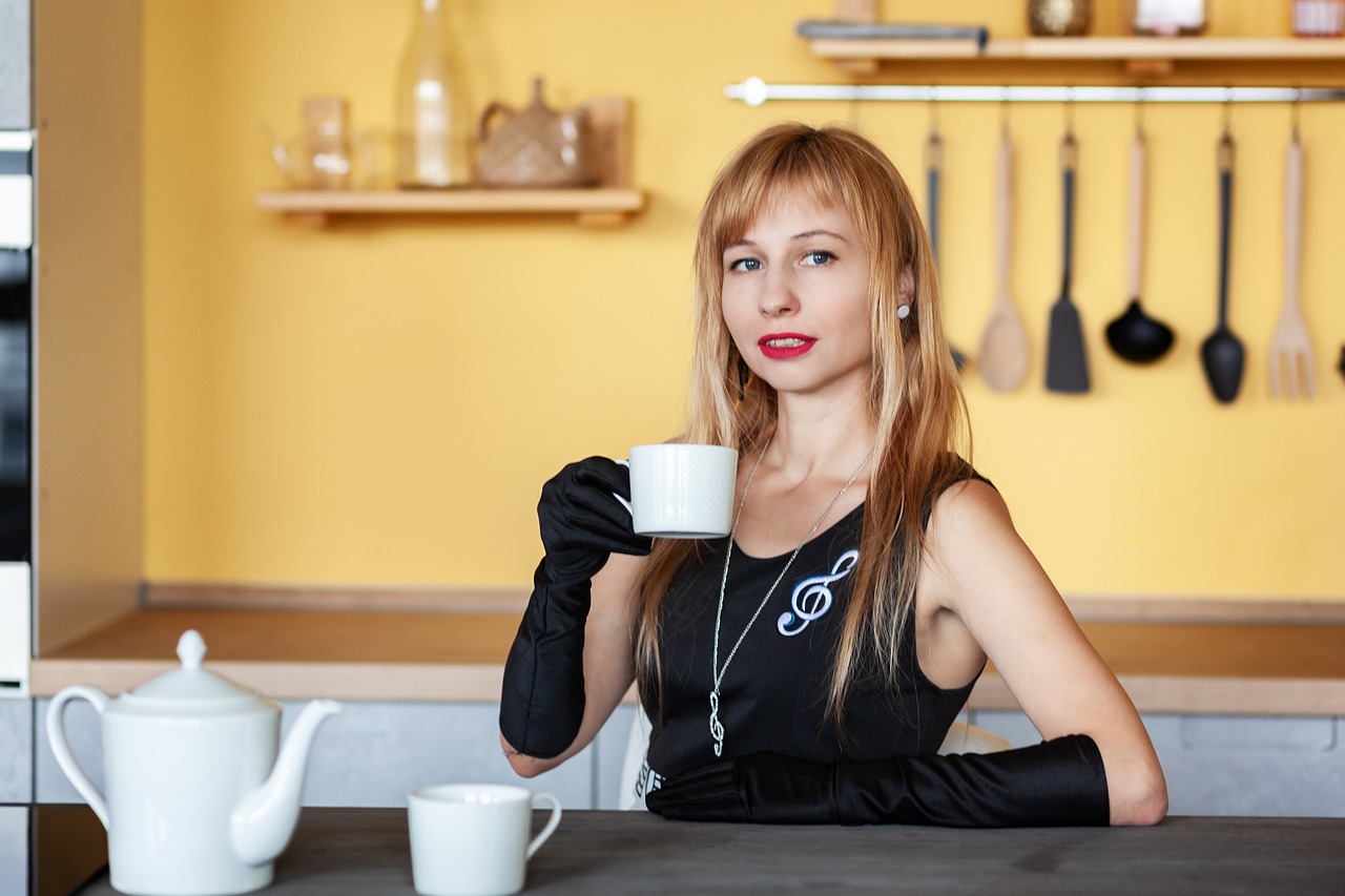 tea, tea drinking, young woman