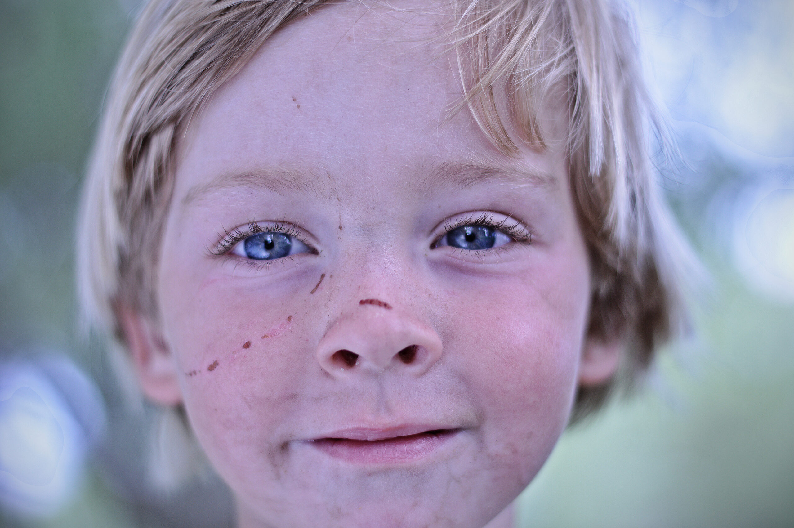 Portrait of smiling little boy in nature
